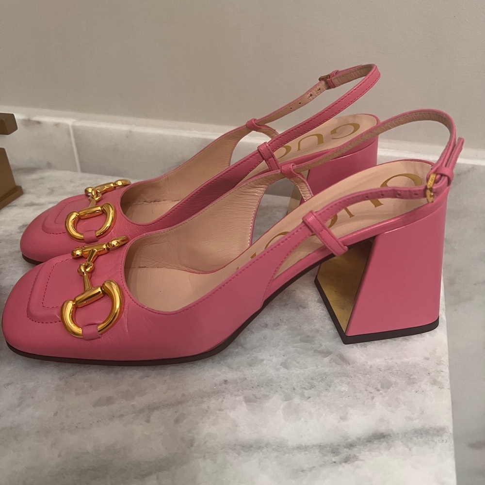 Gucci Pink Leather Slingback Shoes - Picture 3 of 3